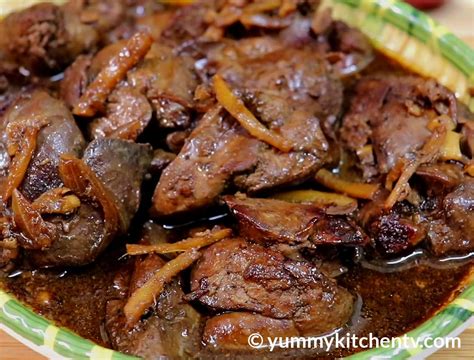 Adobong Atay ng Manok (Chicken Liver Adobo) .